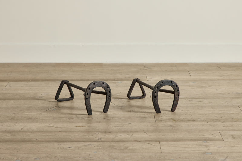 Pair of Horseshoe Andirons