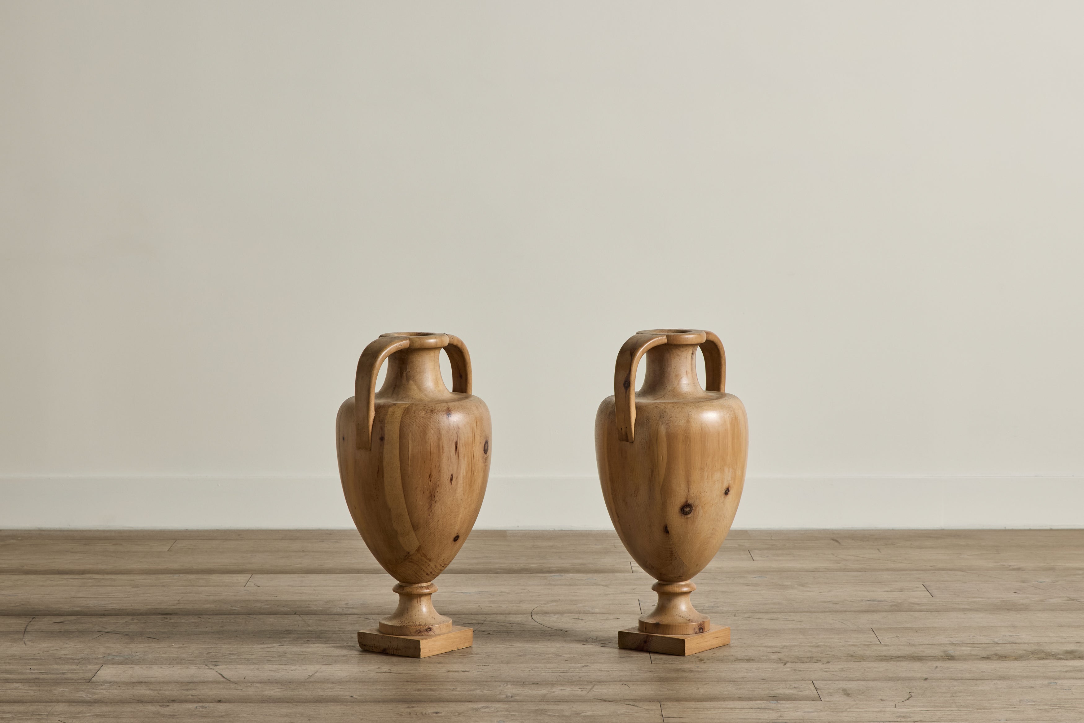 Pair of French Wood Urns
