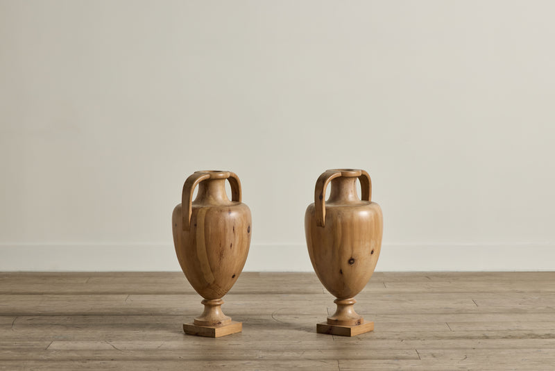 Pair of French Wood Urns