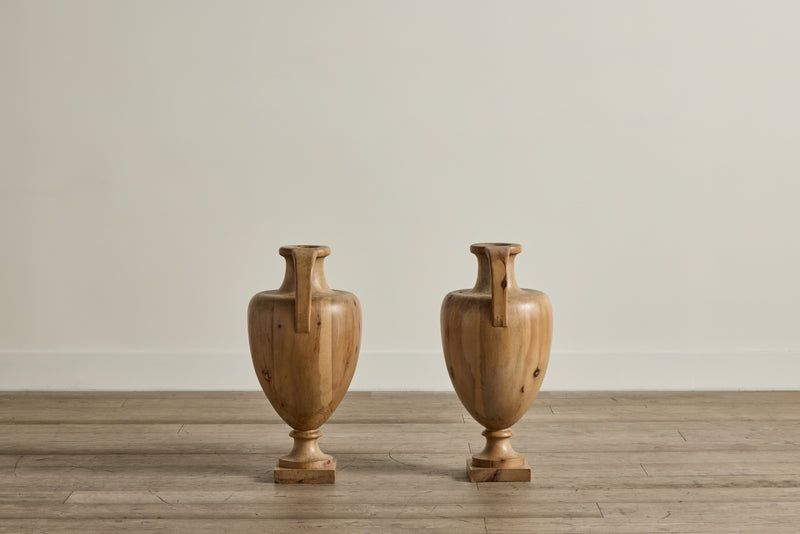 Pair of French Wood Urns
