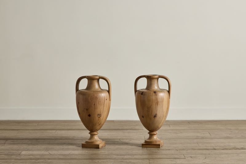 Pair of French Wood Urns