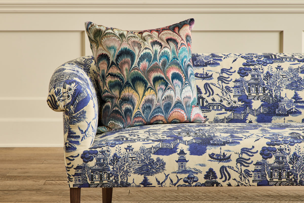 Velvet Pillow in Marbleized Velvet