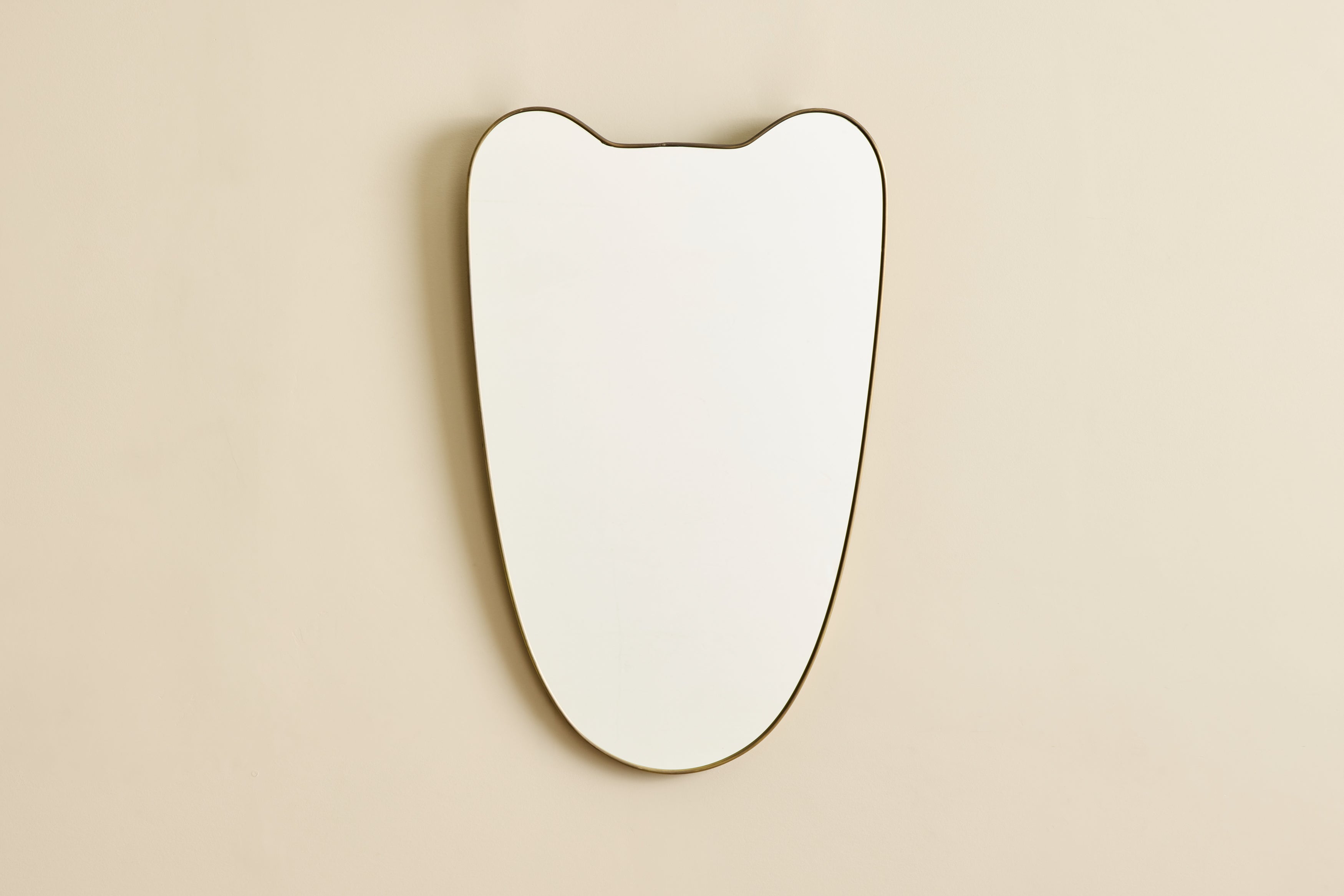 VTG ITALIAN BRASS SHIELD MIRROR NO. 1