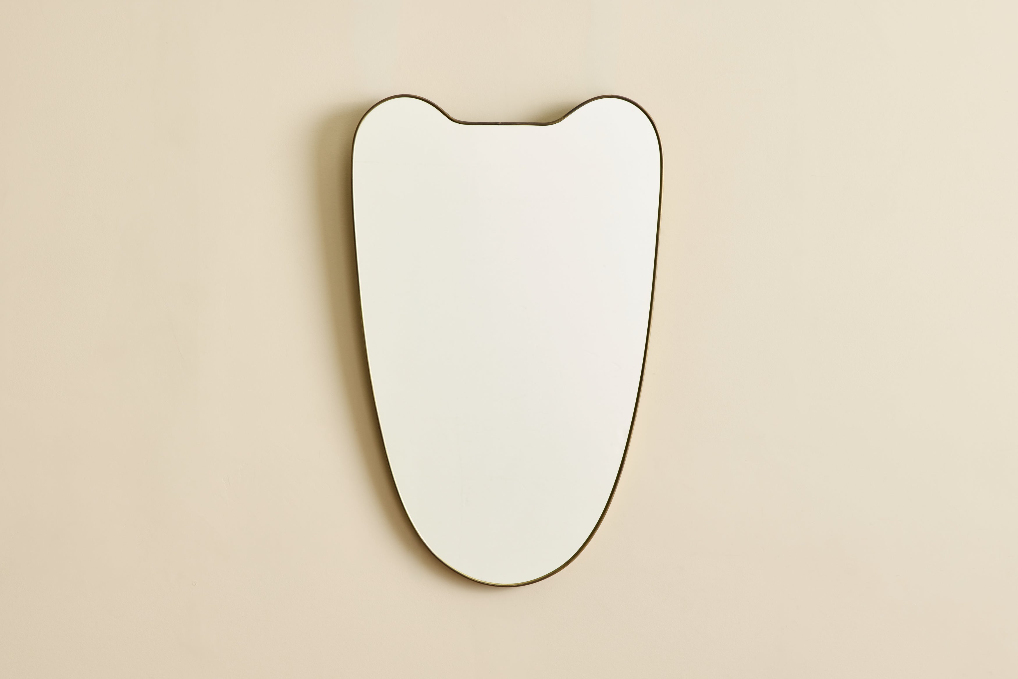 VTG ITALIAN BRASS SHIELD MIRROR NO. 2