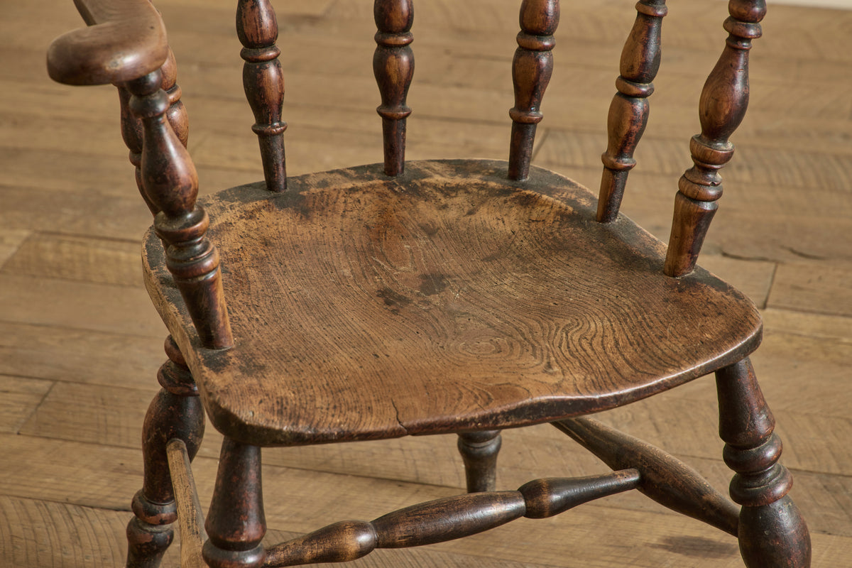 Pair of Elm Wood Side Chairs