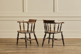 Pair of Elm Wood Side Chairs