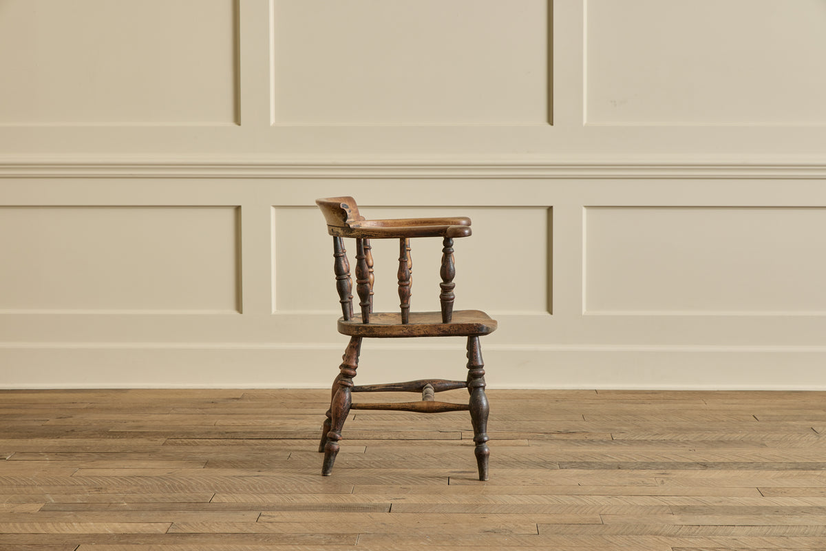 Pair of Elm Wood Side Chairs