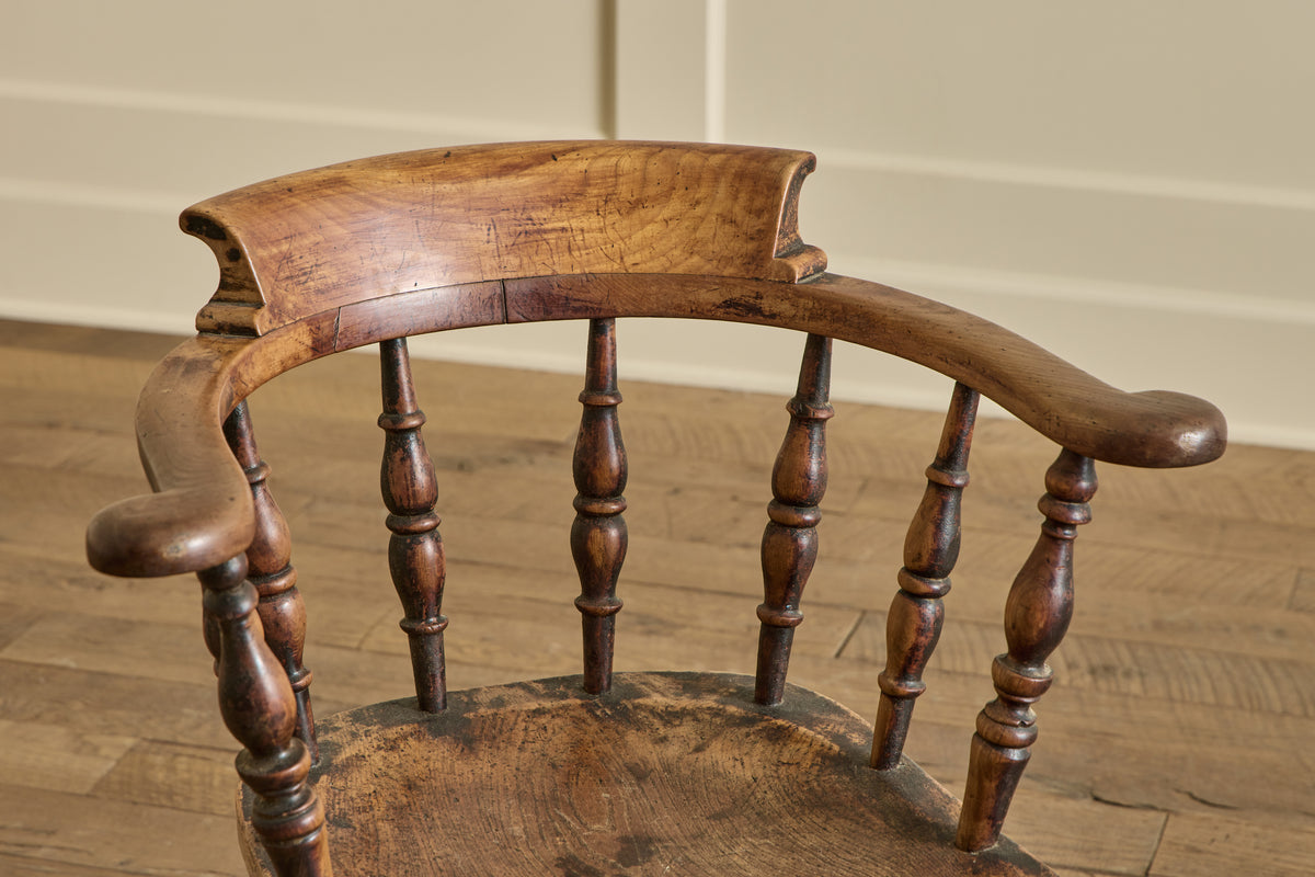Pair of Elm Wood Side Chairs