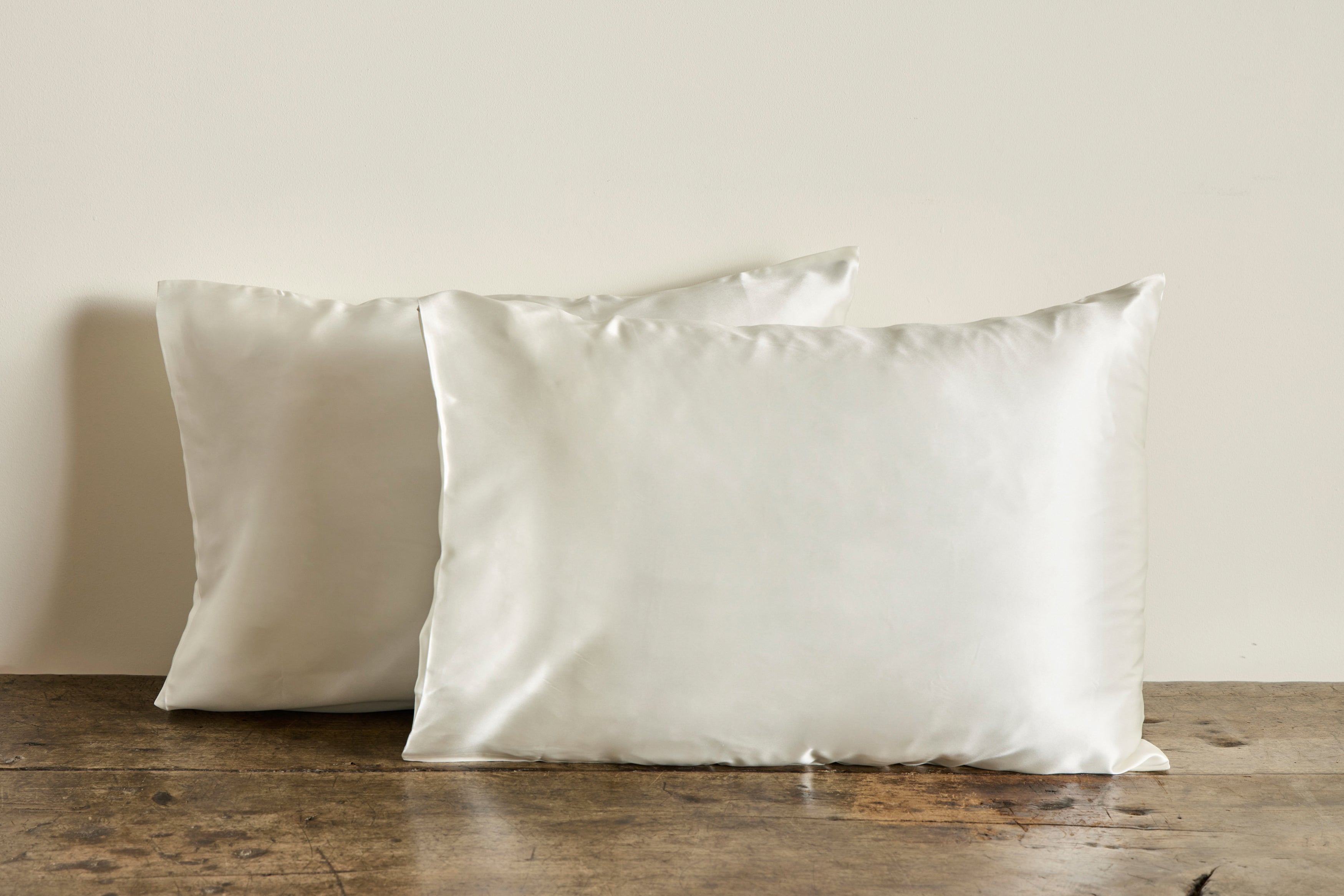 Ivory Silk Pillowcases, Set of 2
