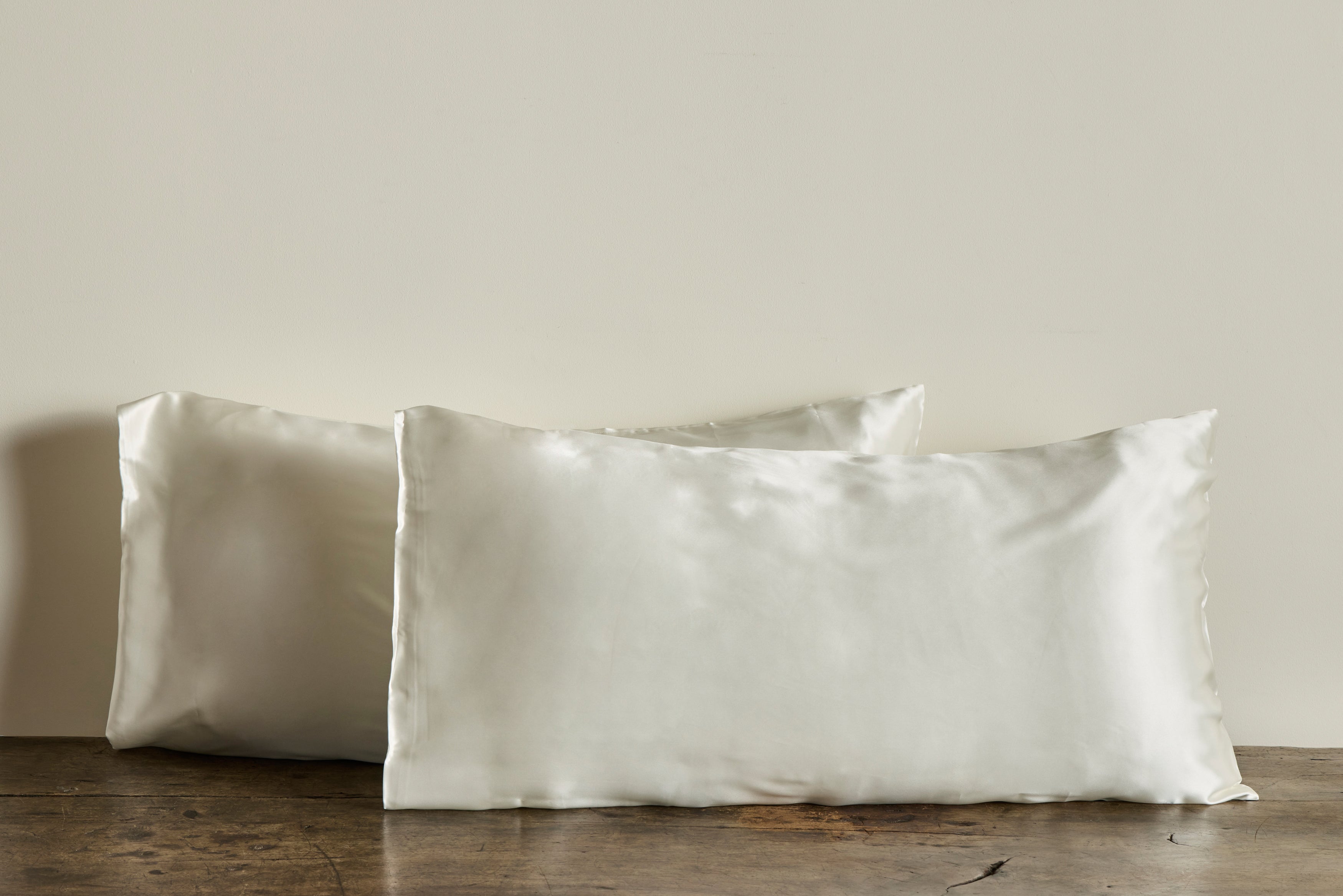 Ivory Silk Pillowcases, Set of 2