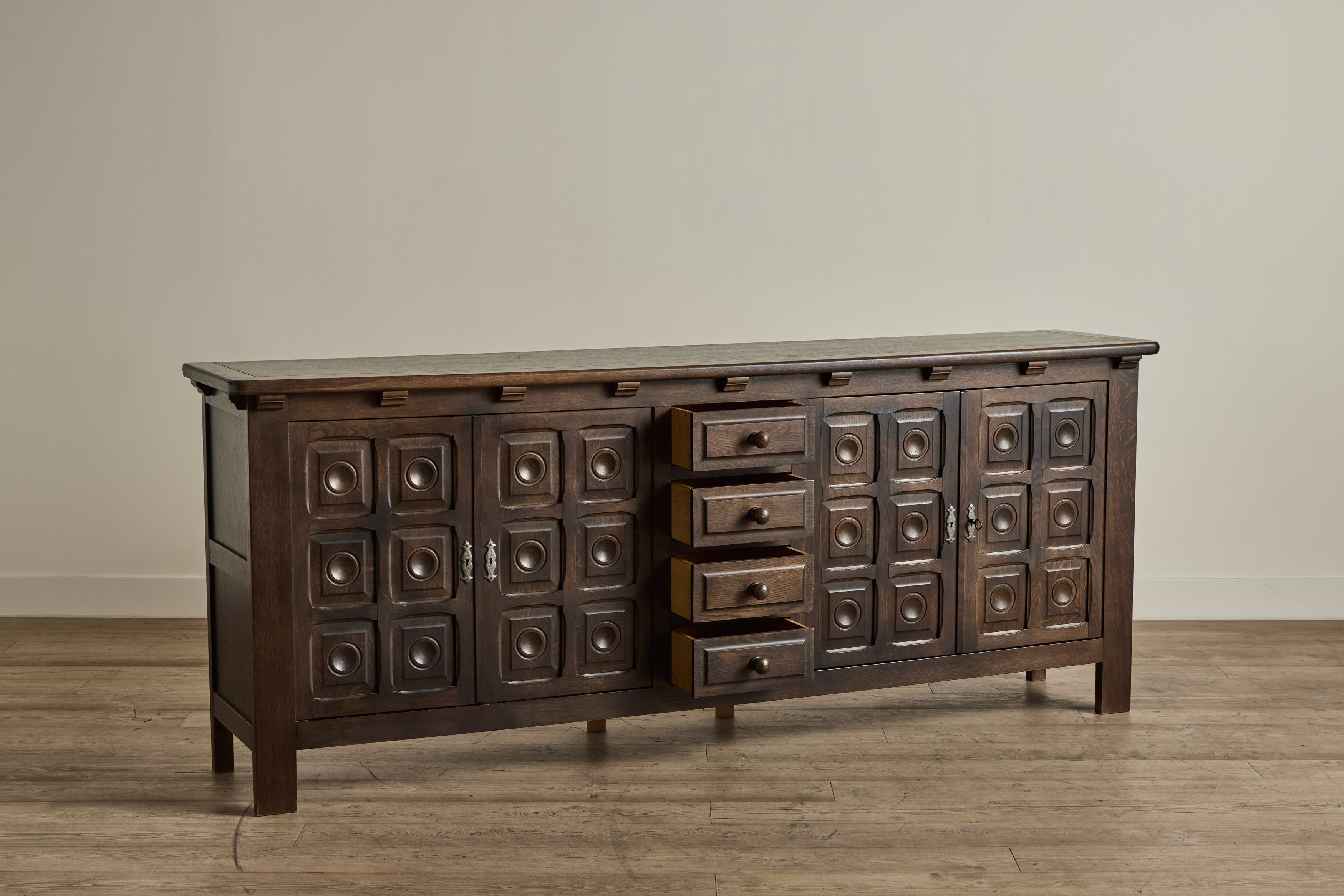 Geometric Carved Sideboard