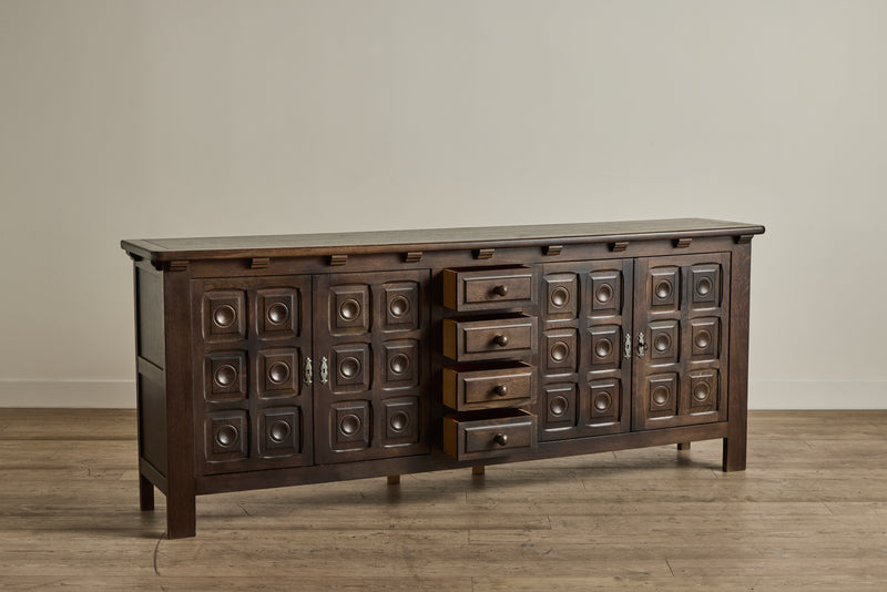 Geometric Carved Sideboard