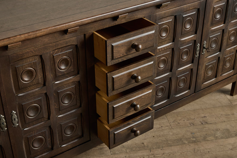 Geometric Carved Sideboard