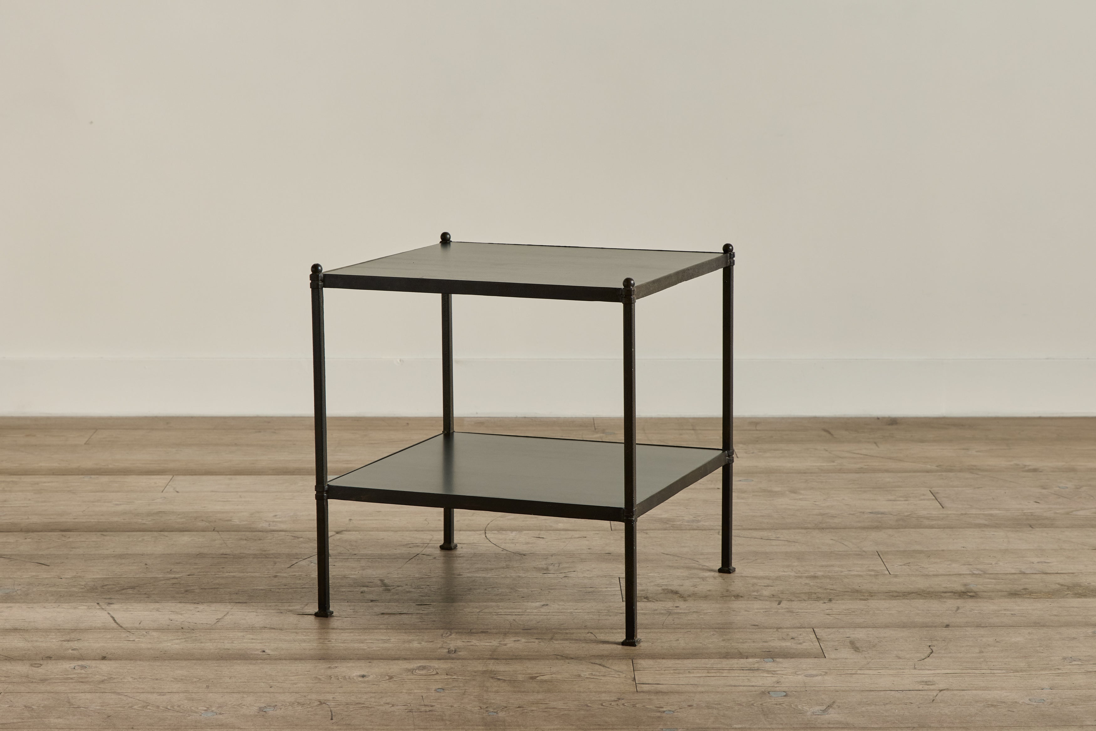 Pair of Iron & Wood Side Tables