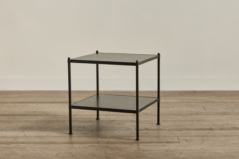 Pair of Iron & Wood Side Tables