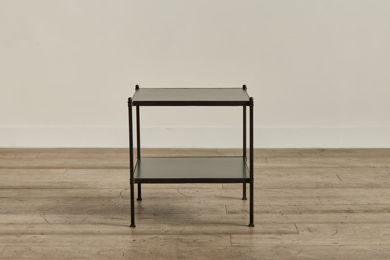 Pair of Iron & Wood Side Tables
