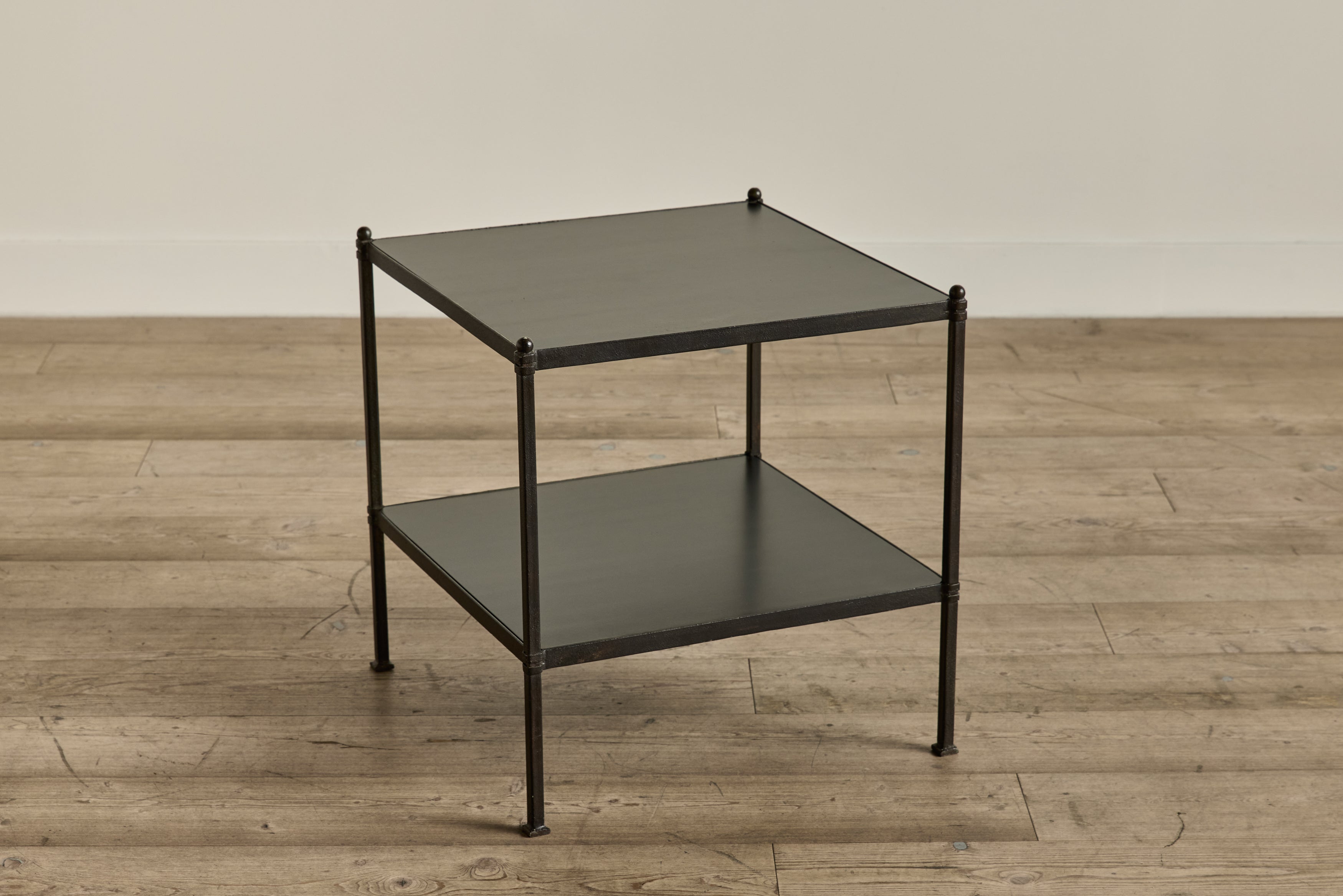 Pair of Iron & Wood Side Tables