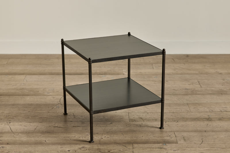 Pair of Iron & Wood Side Tables