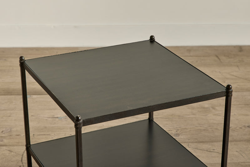 Pair of Iron & Wood Side Tables