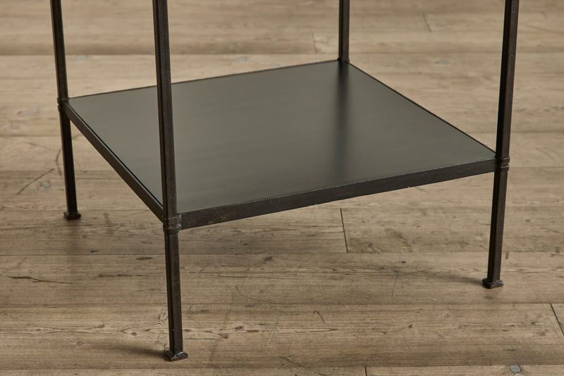 Pair of Iron & Wood Side Tables