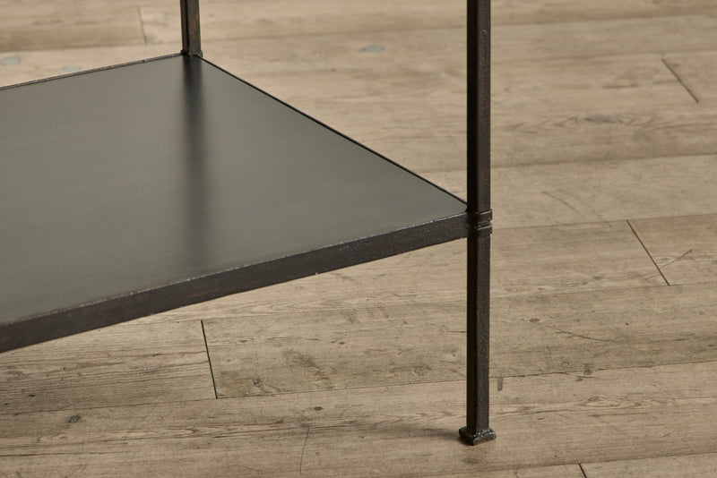 Pair of Iron & Wood Side Tables