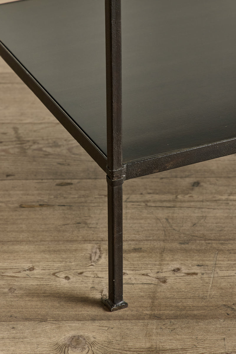 Pair of Iron & Wood Side Tables