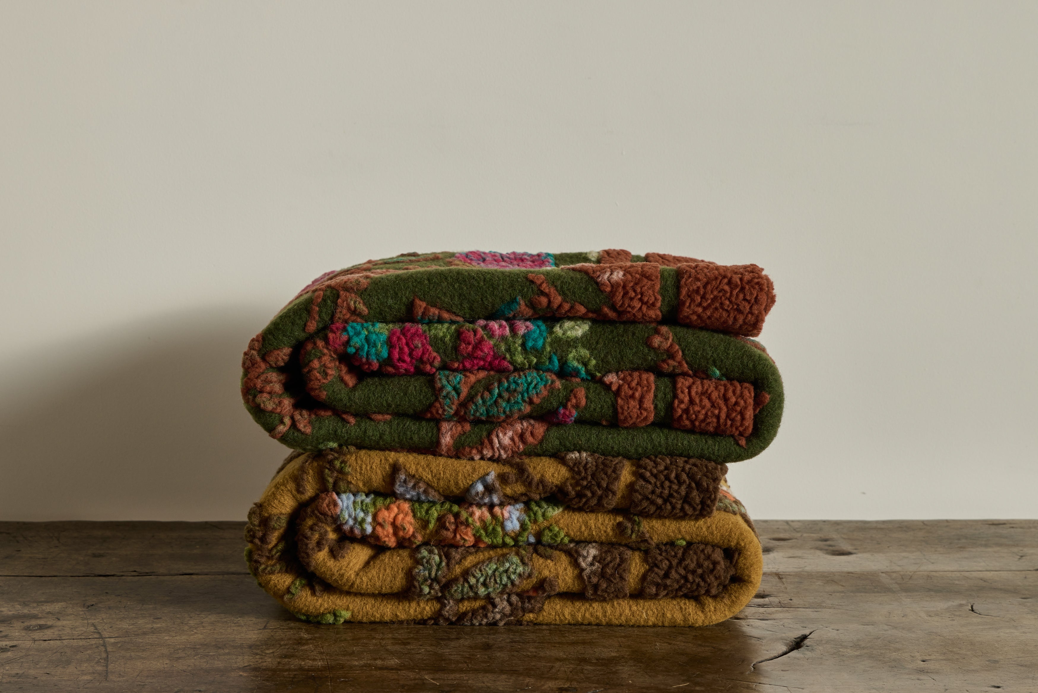 Italian Wool Throw in Mustard