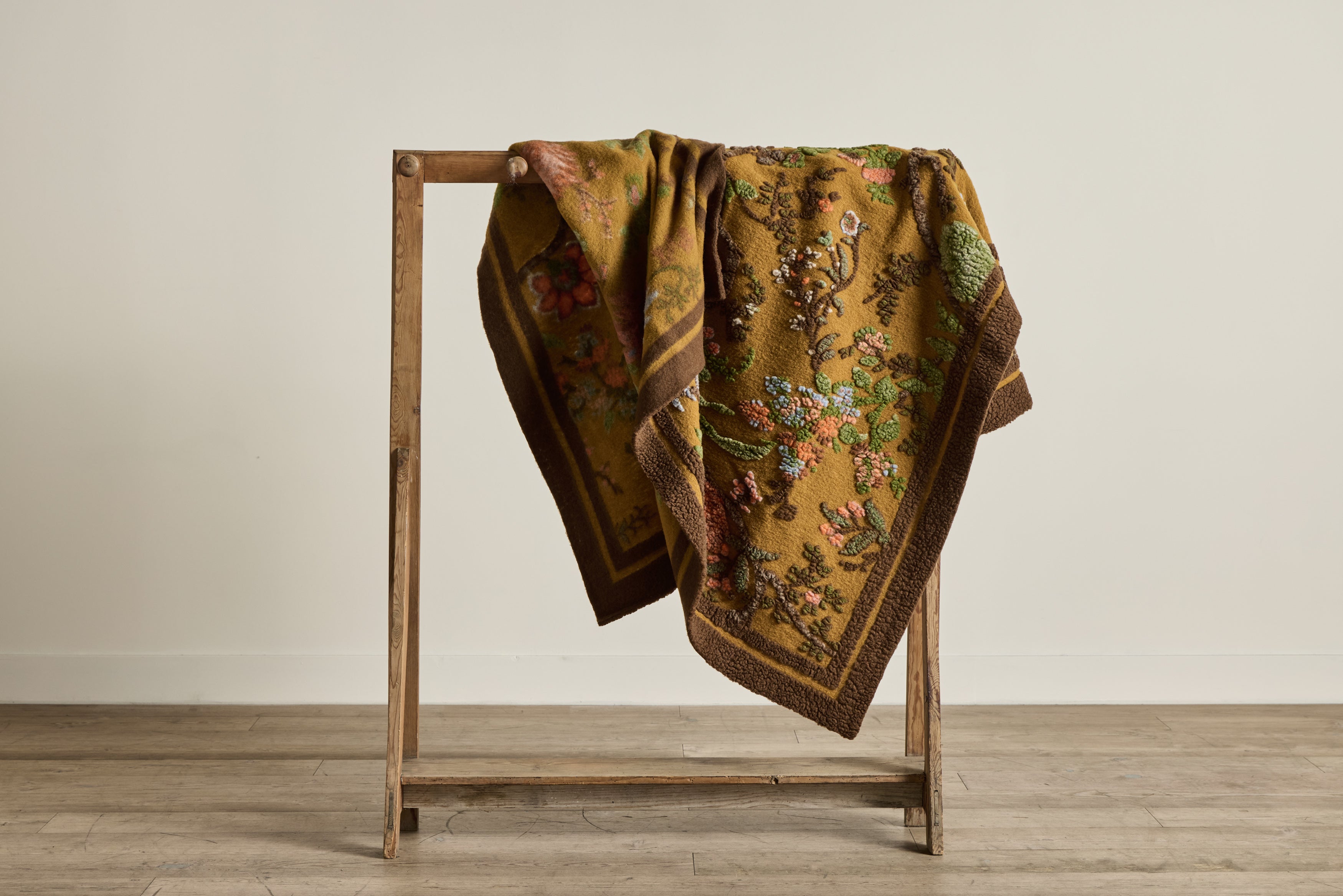 Italian Wool Throw in Mustard