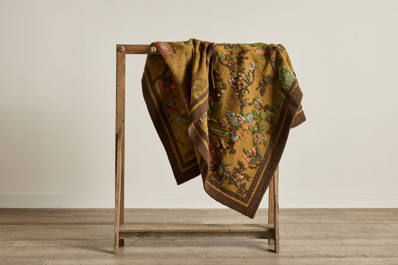 Italian Wool Throw in Mustard