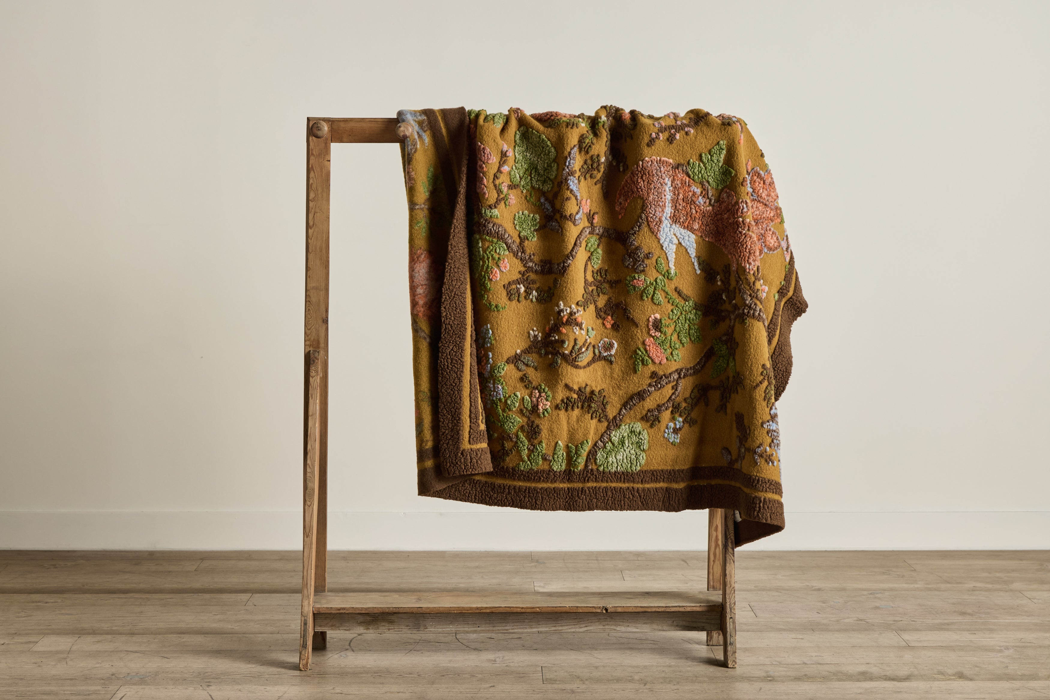 Italian Wool Throw in Mustard