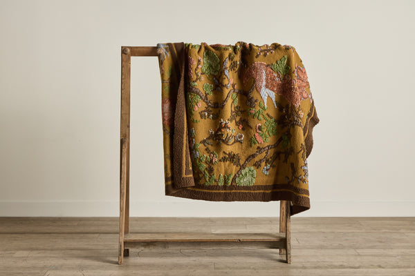 Italian Wool Throw in Mustard