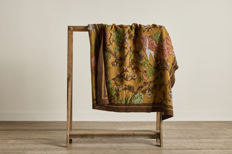 Italian Wool Throw in Mustard
