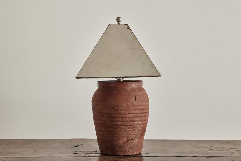 Honey Jar Lamp with Silver Shade