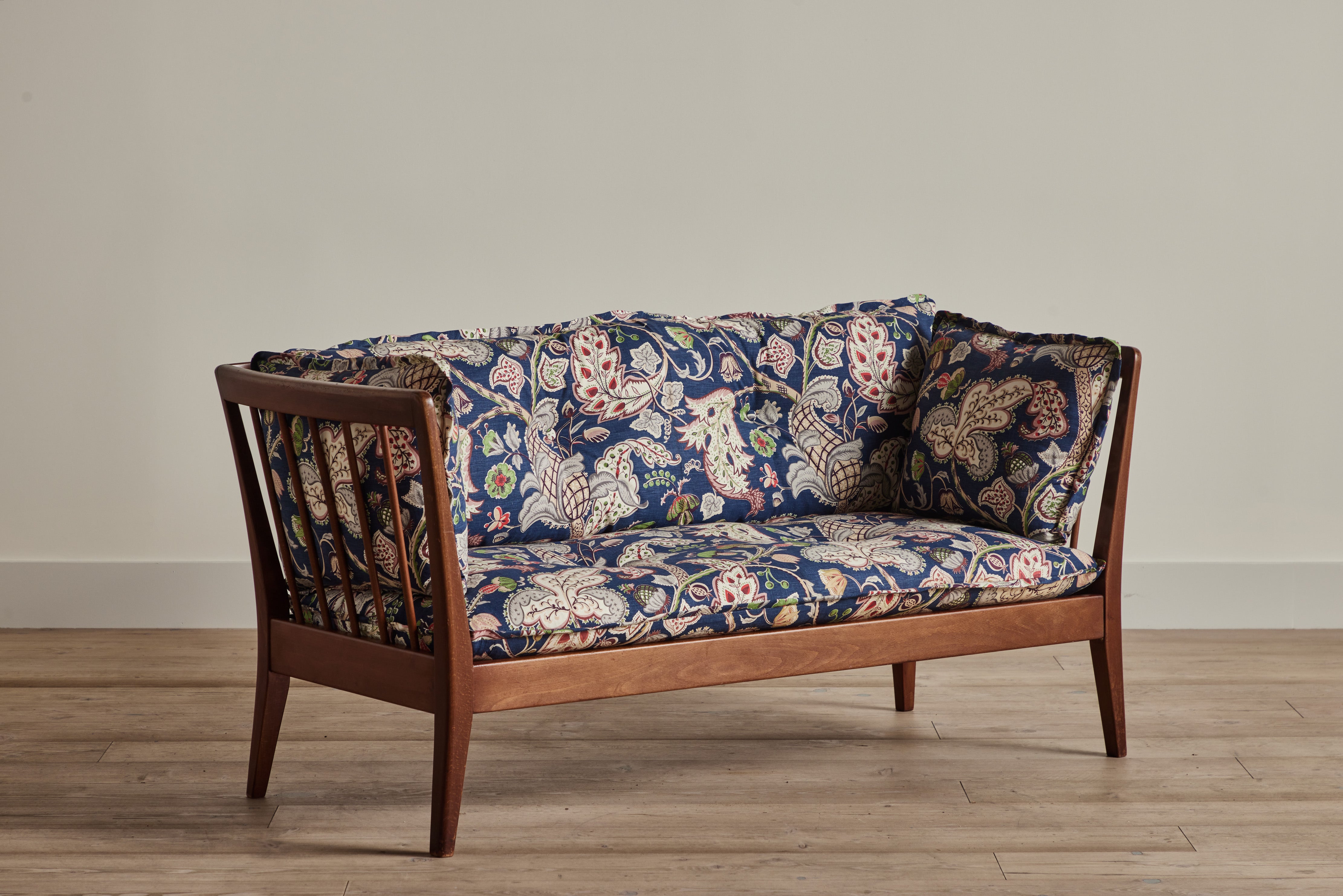 Danish Spindle Back Settee