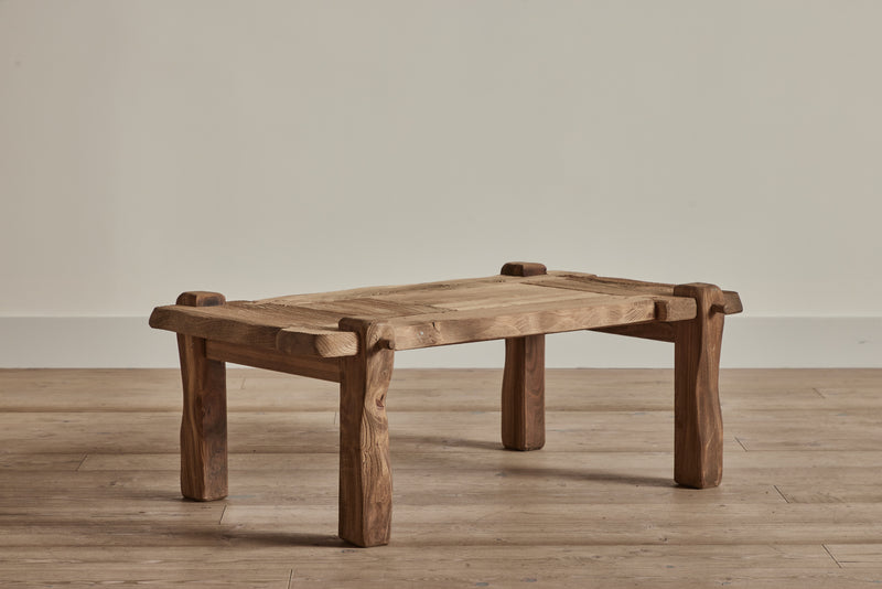 Brutalist Wood Panel Coffee Table