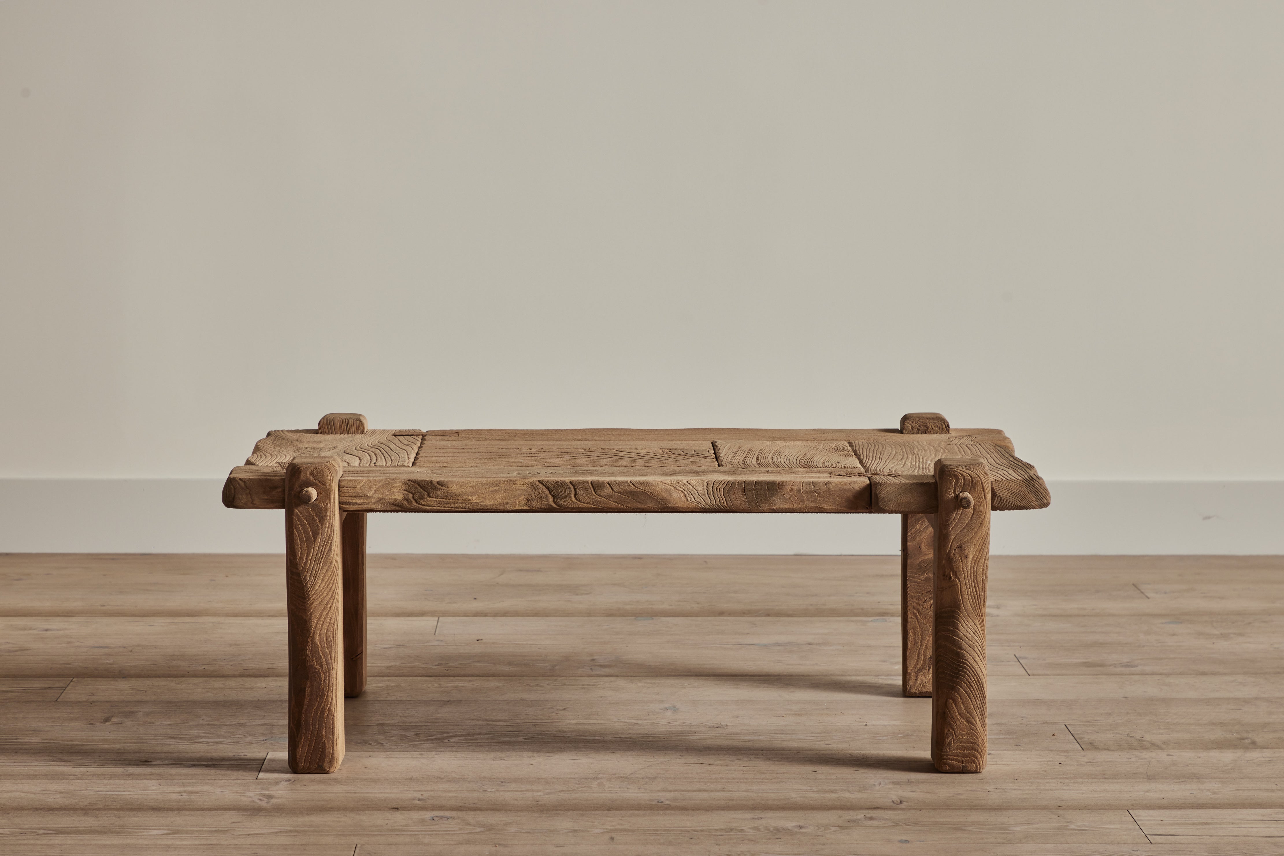 Brutalist Wood Panel Coffee Table
