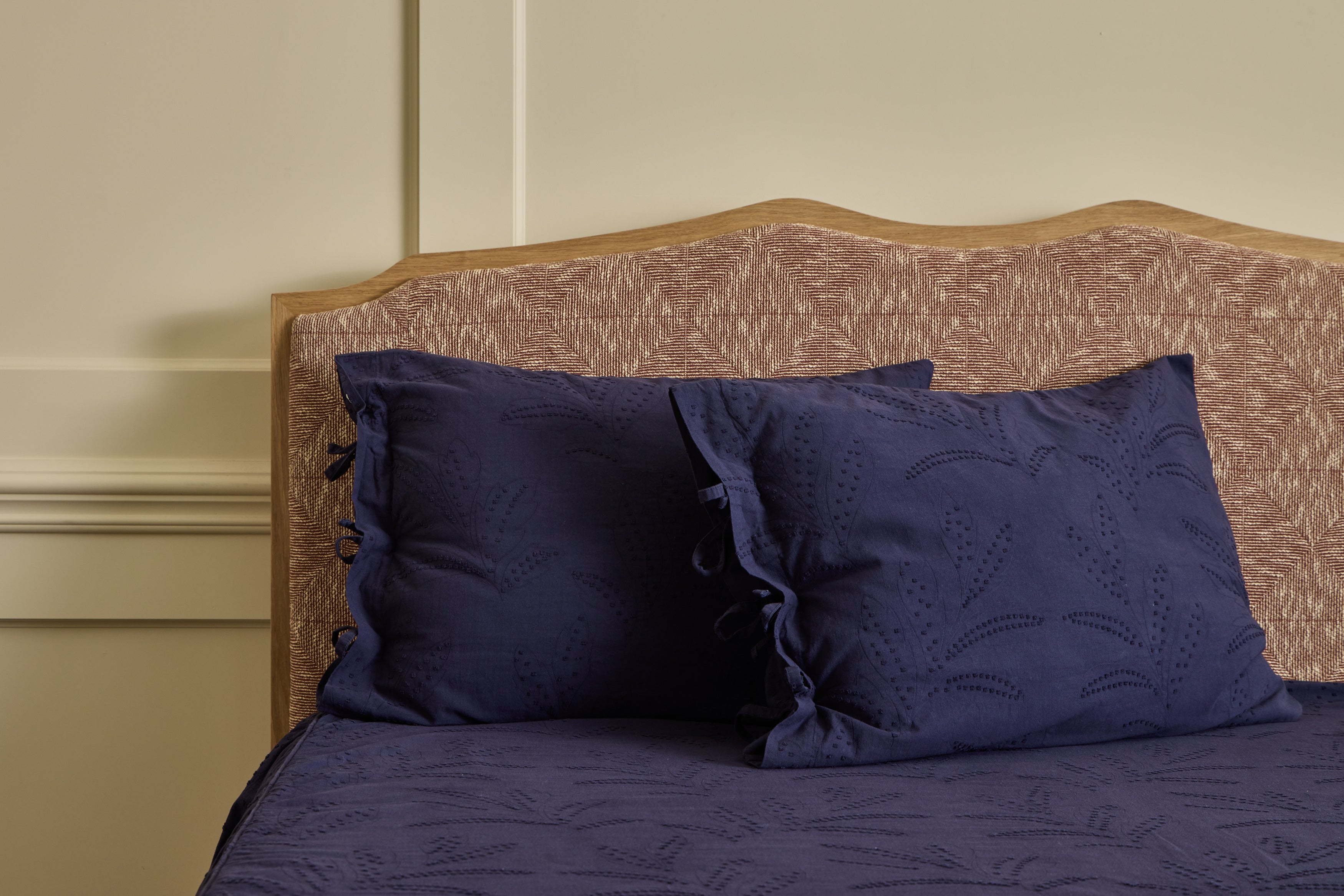 Hazel Ruffled Shams in Indigo