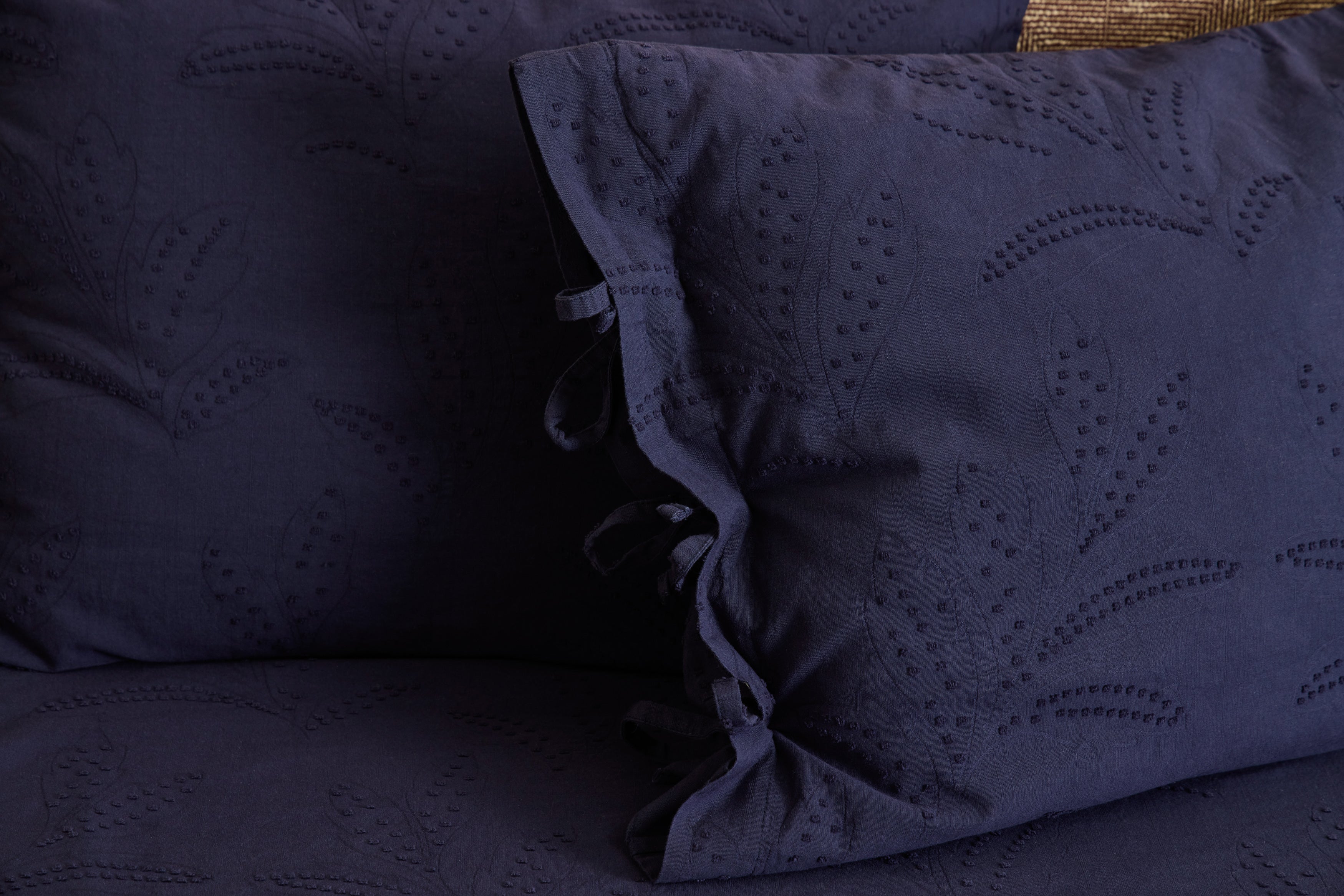 Hazel Ruffled Shams in Indigo