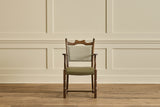 Set of 6 Dark Oak & Leather Chairs