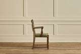 Set of 6 Dark Oak & Leather Chairs
