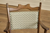 Set of 6 Dark Oak & Leather Chairs