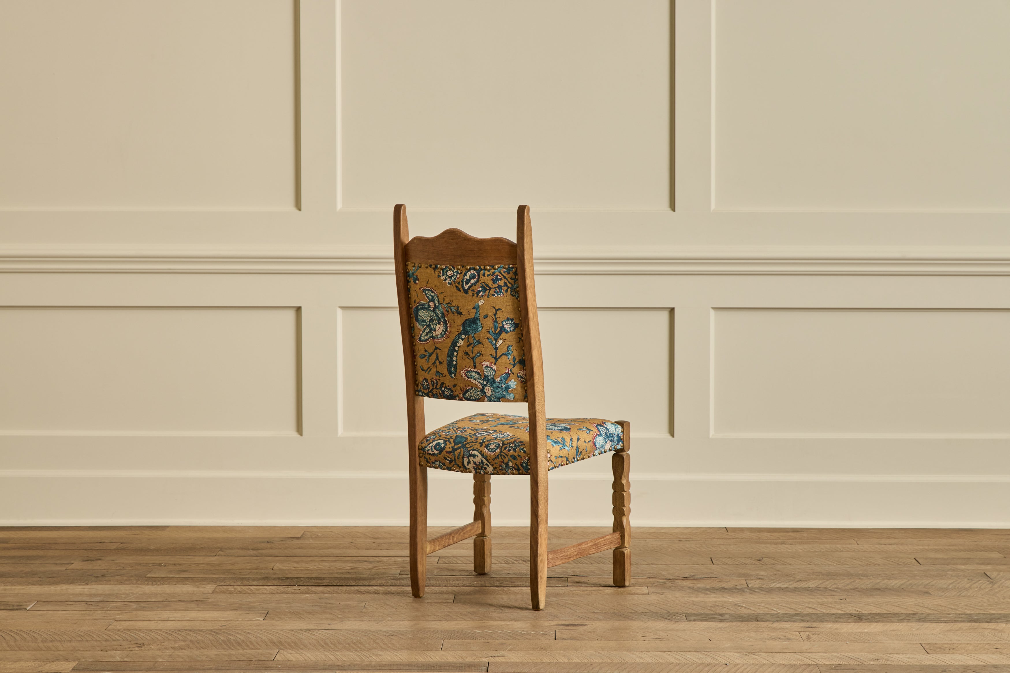 Pair of Carved Oak Side Chairs