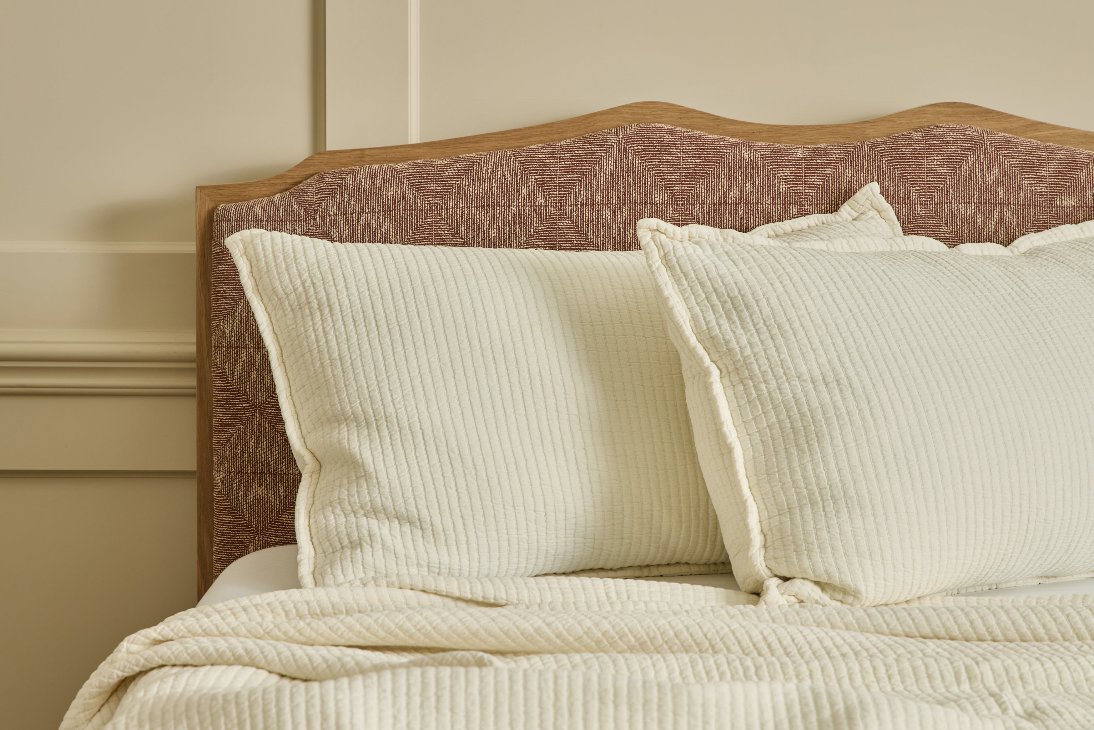 Hudson Ribbed Sham in Cream