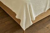 Hudson Ribbed Coverlet in Cream
