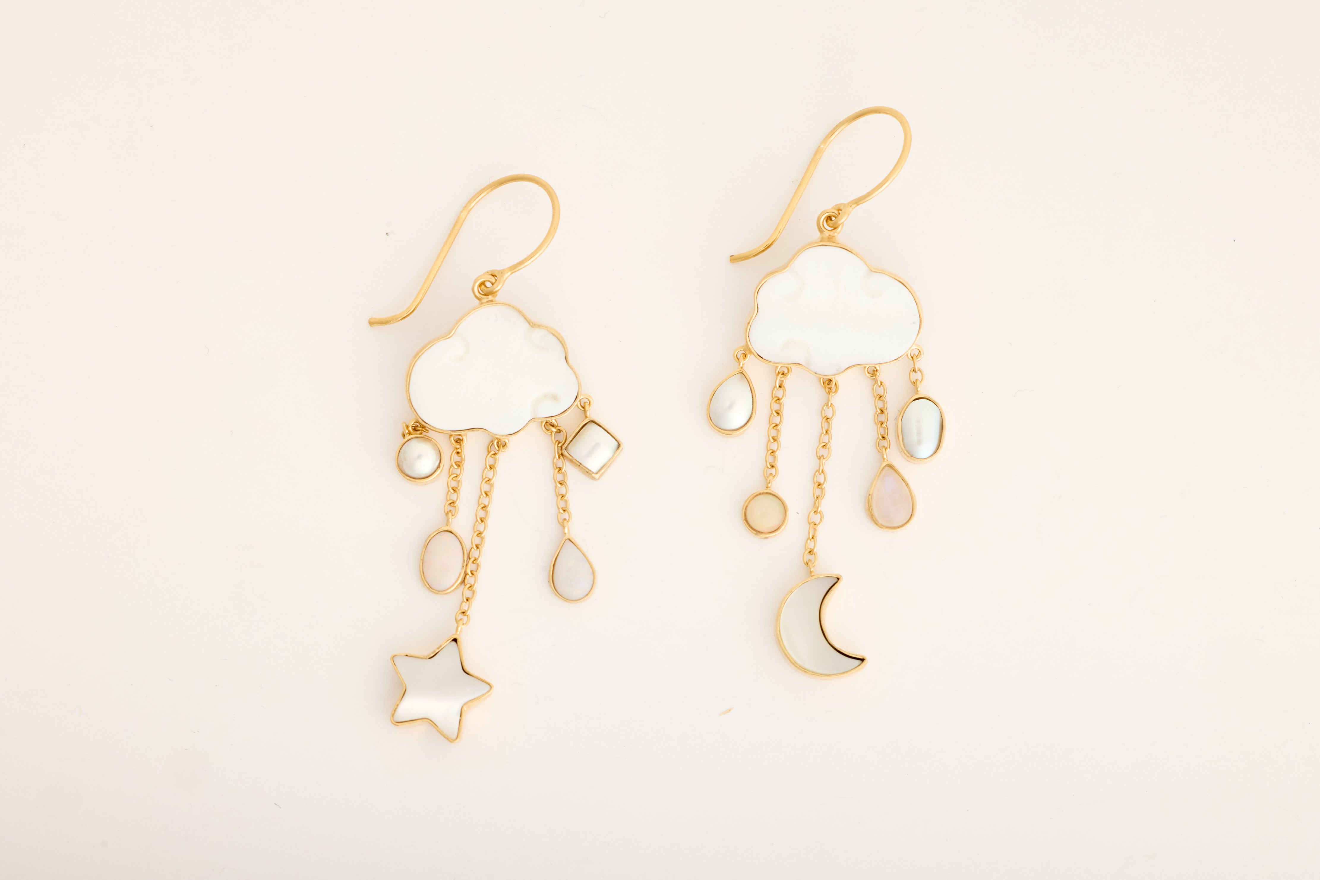 Cloud and Rain Drop Earrings