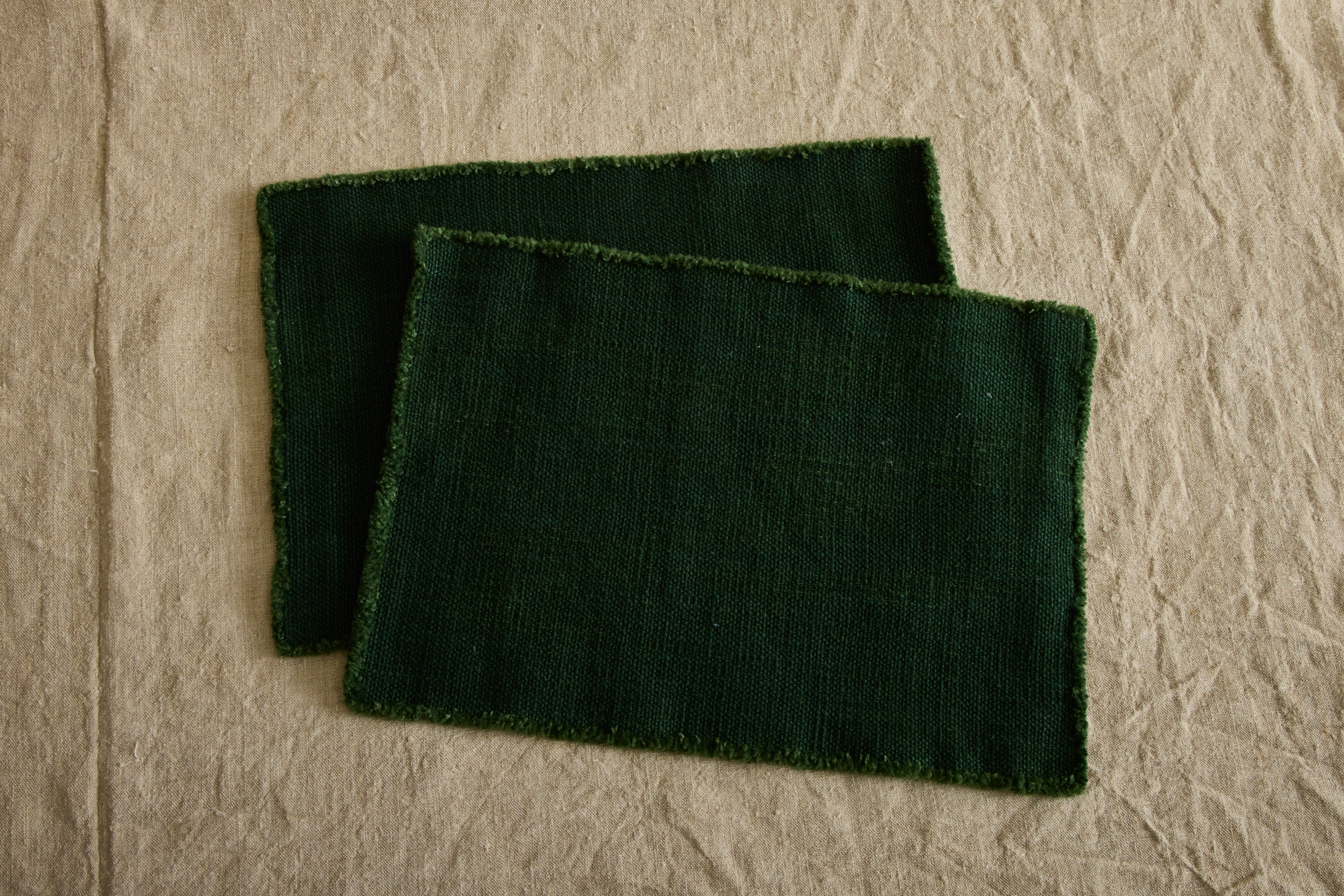Linen Placemat, Hunter Green