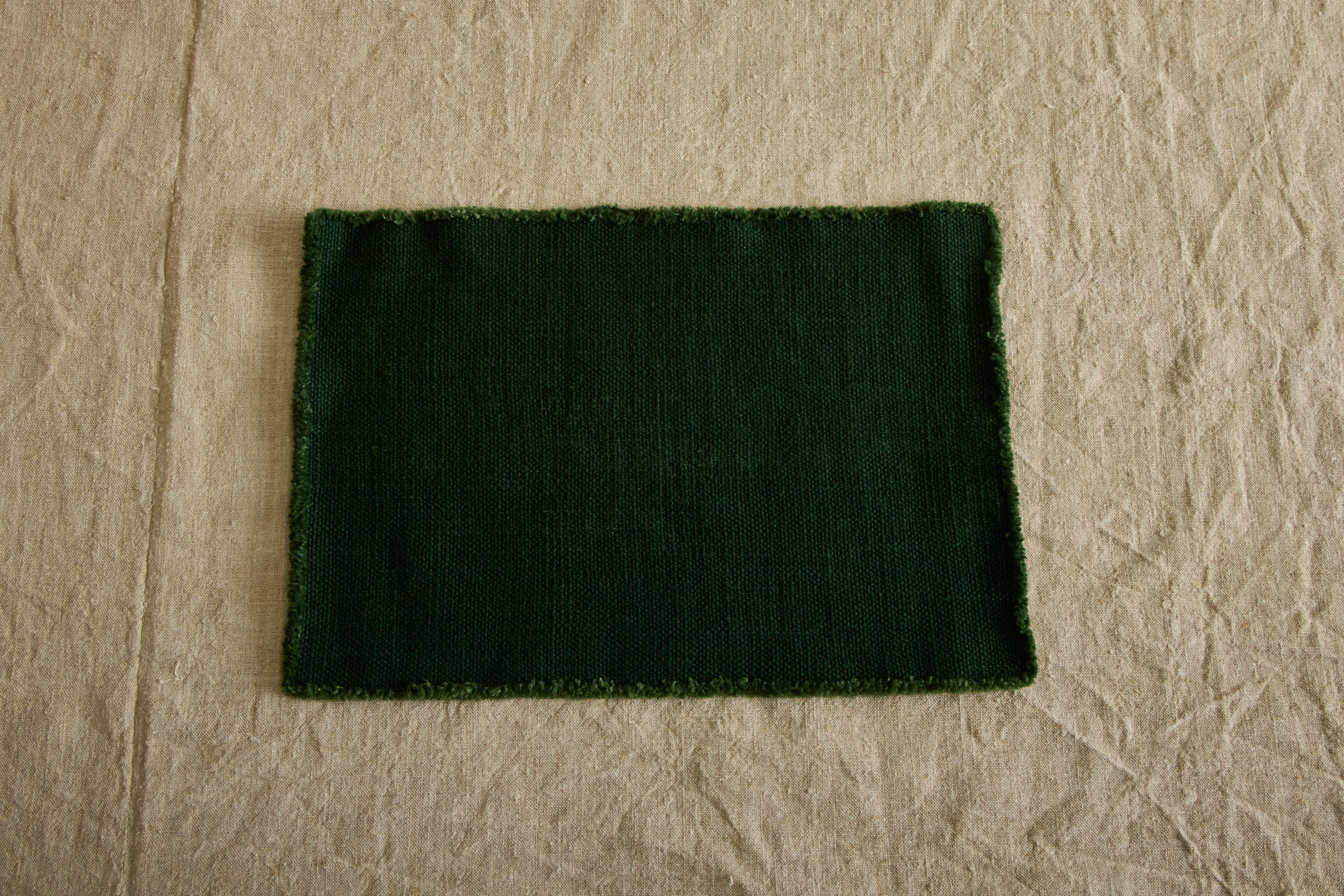 Linen Placemat, Hunter Green