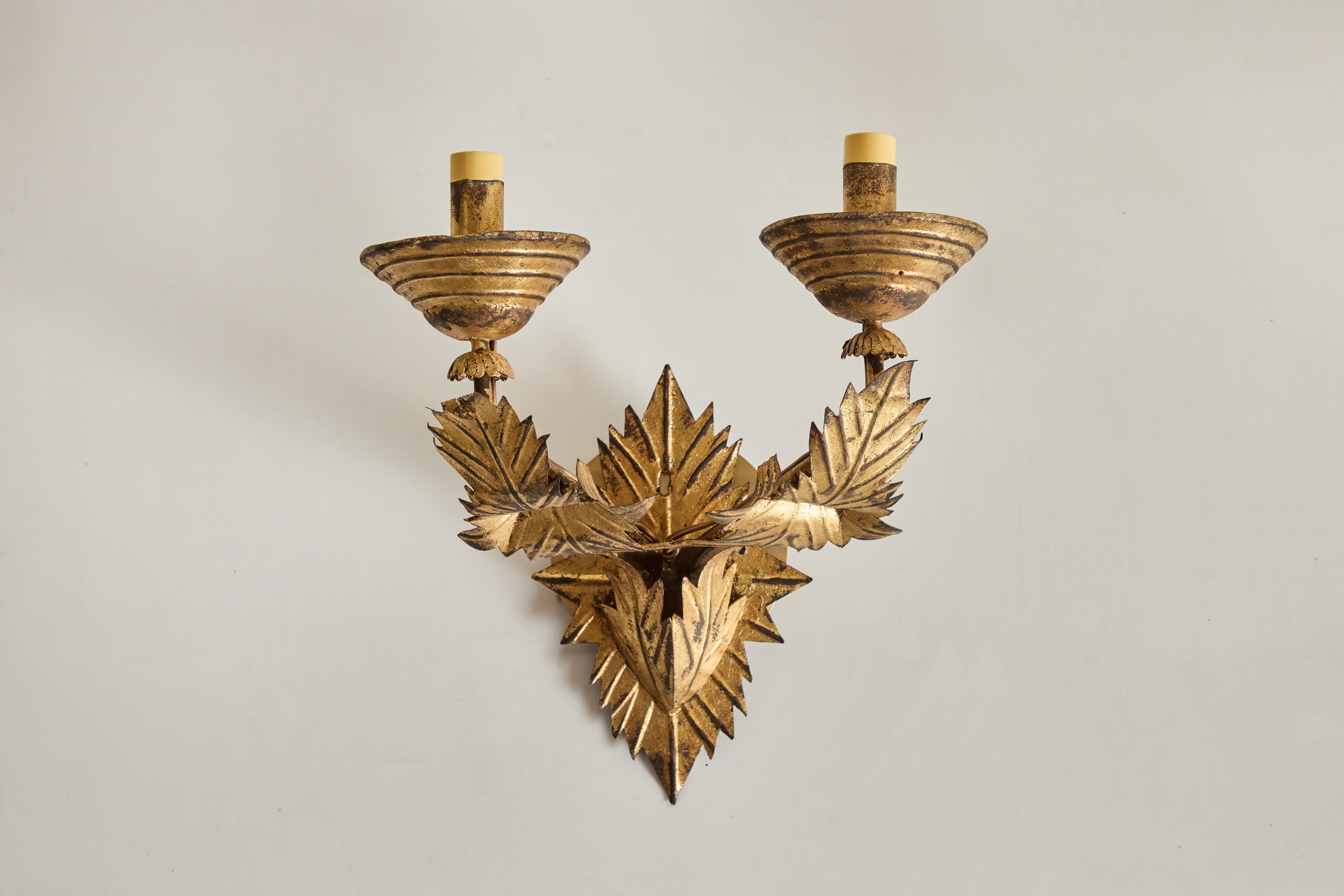 Gilt Metal Leaf Sconce (LA)