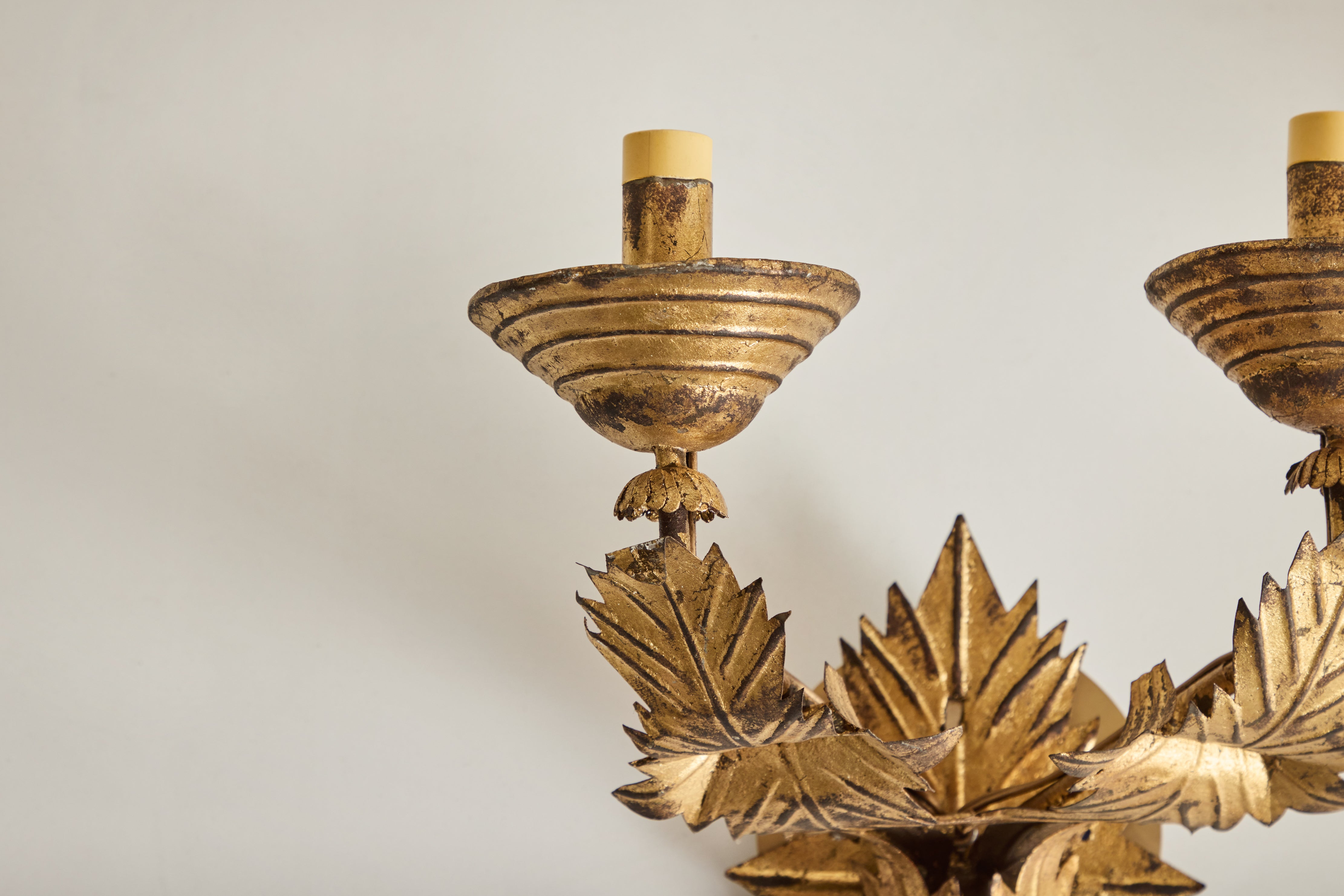 Gilt Metal Leaf Sconce (LA)