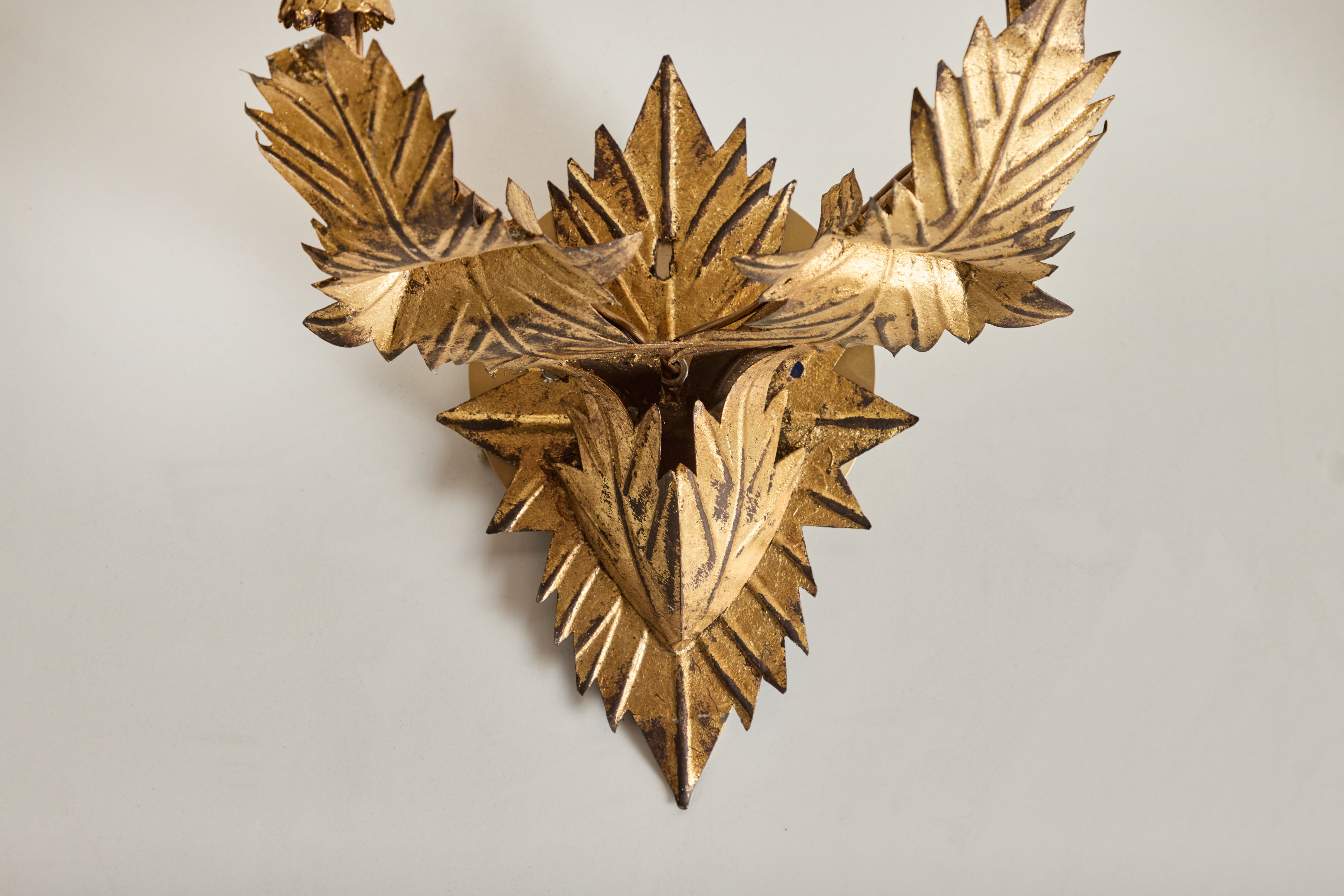 Gilt Metal Leaf Sconce (LA)